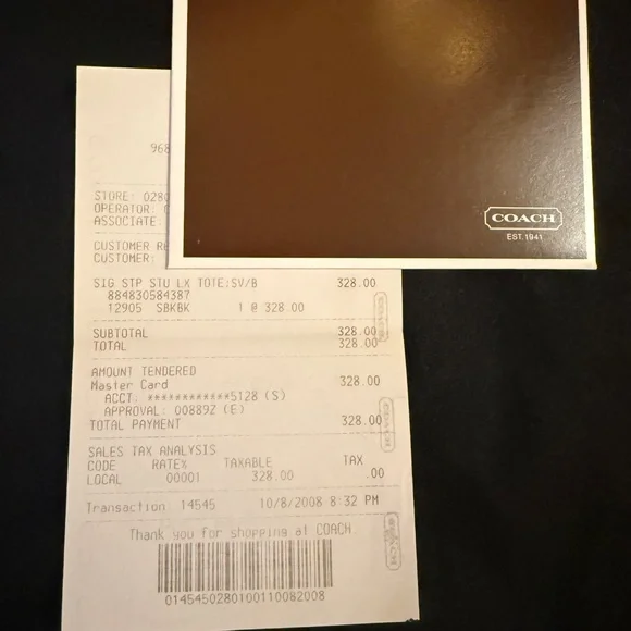 Vintage black studded Coach signature tote purse - Picture 7 of 7